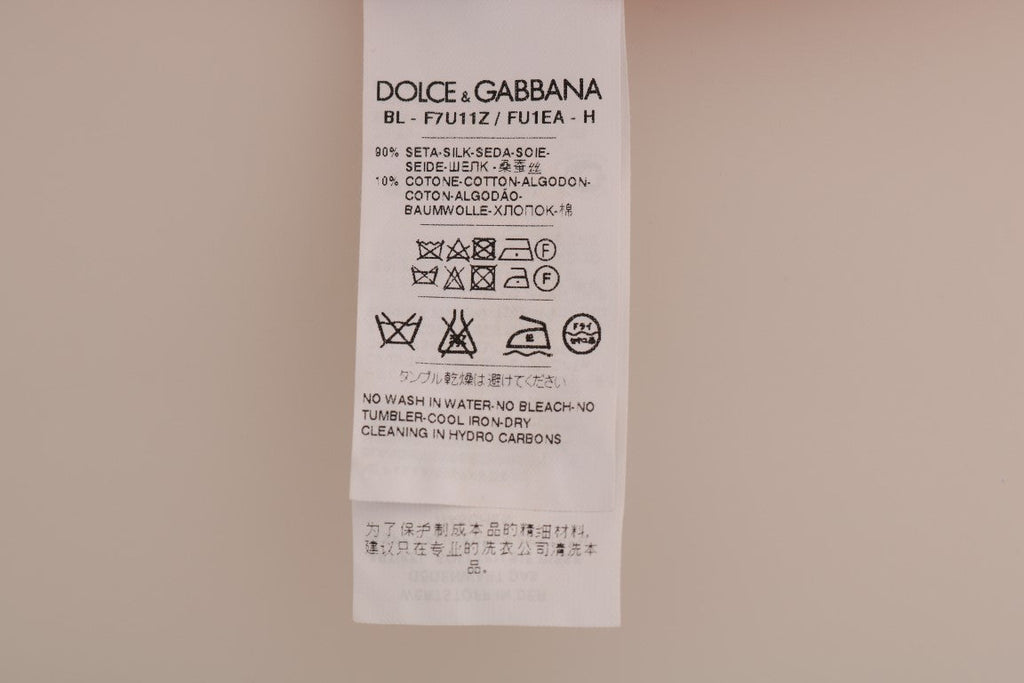 Dolce & Gabbana Red Silk Orange Vase Crystal Top
