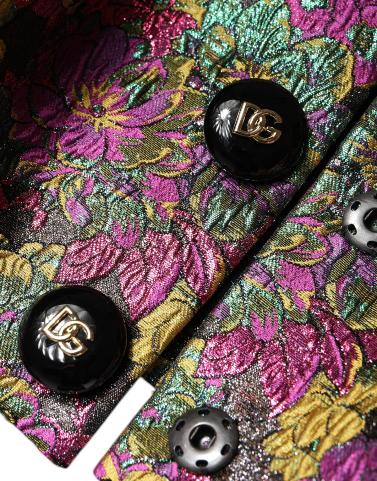 Dolce & Gabbana Multicolor Floral Jacquard Cropped Jacket