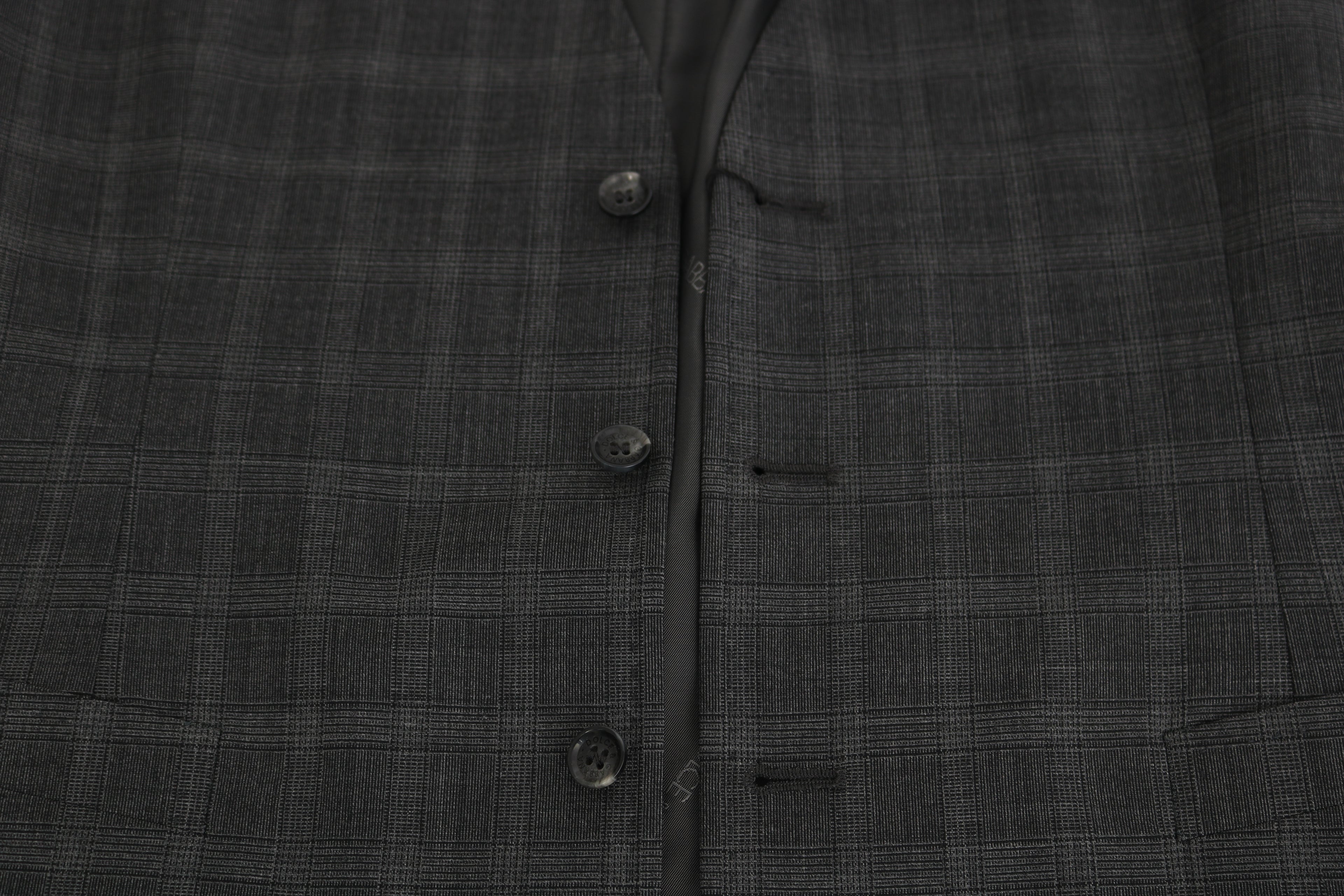 Gray Wool STAFF Checkered Stretch Vest