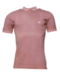 Pink Crown Collared Short Sleeve Polo T-shirt