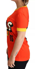 Orange Royals Print Round Neck T-shirt