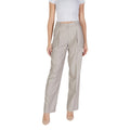 Gray Polyester Casual Pants