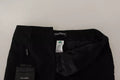 Black White Stripes Wool Tapered Pants