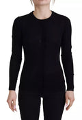 Black Crewneck Long Sleeves Pullover Sweater