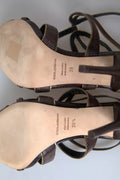 Brown Ankle Strap Stiletto Heels Sandals Shoes