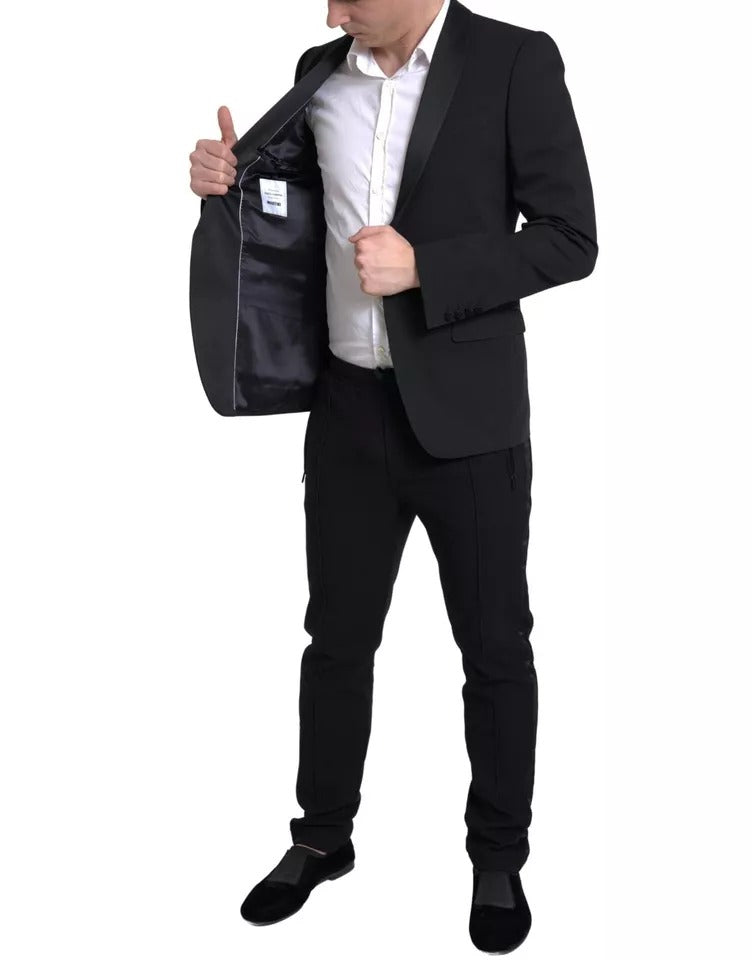 Black Wool Single Breasted MARTINI Blazerclothing