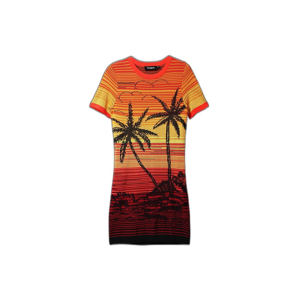 Multicolor Viscose Midi Dress