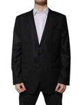 Dark Gray Stripe Wool Single Breasted Blazer
