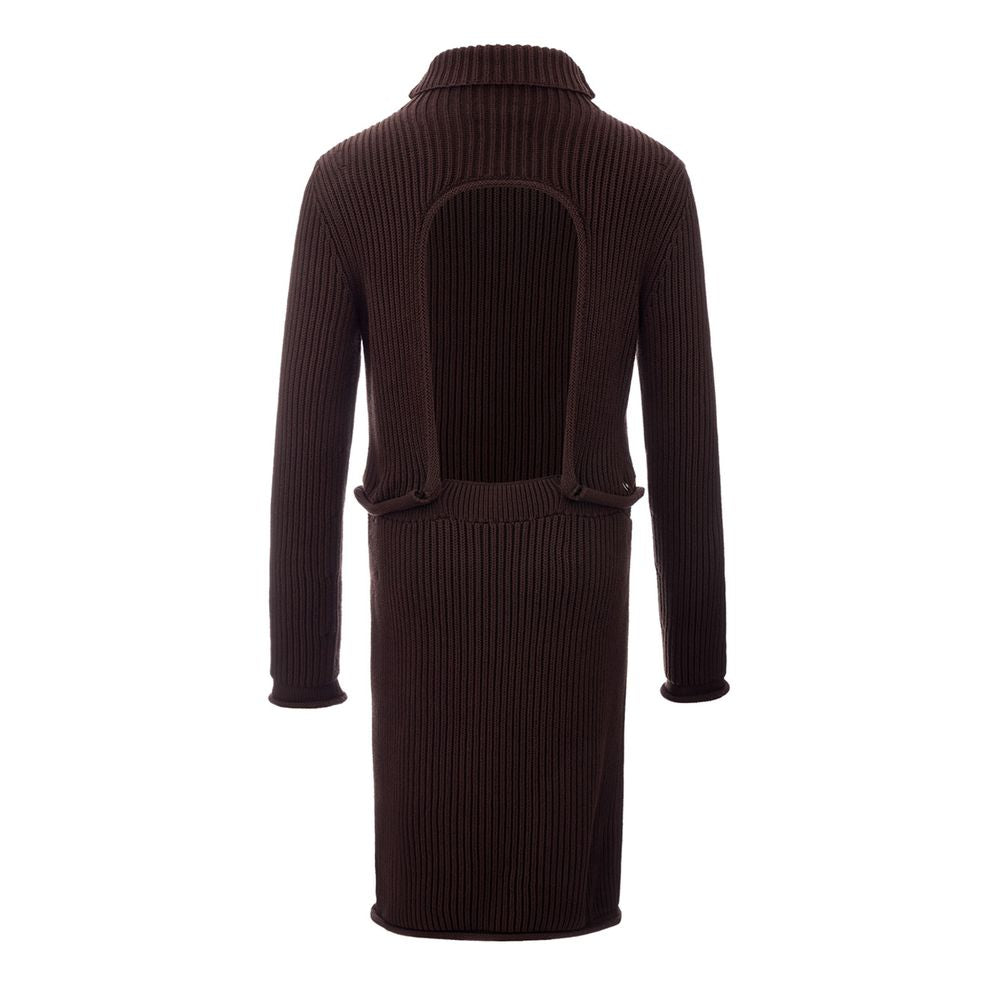 Brown Viscose Casual Dress