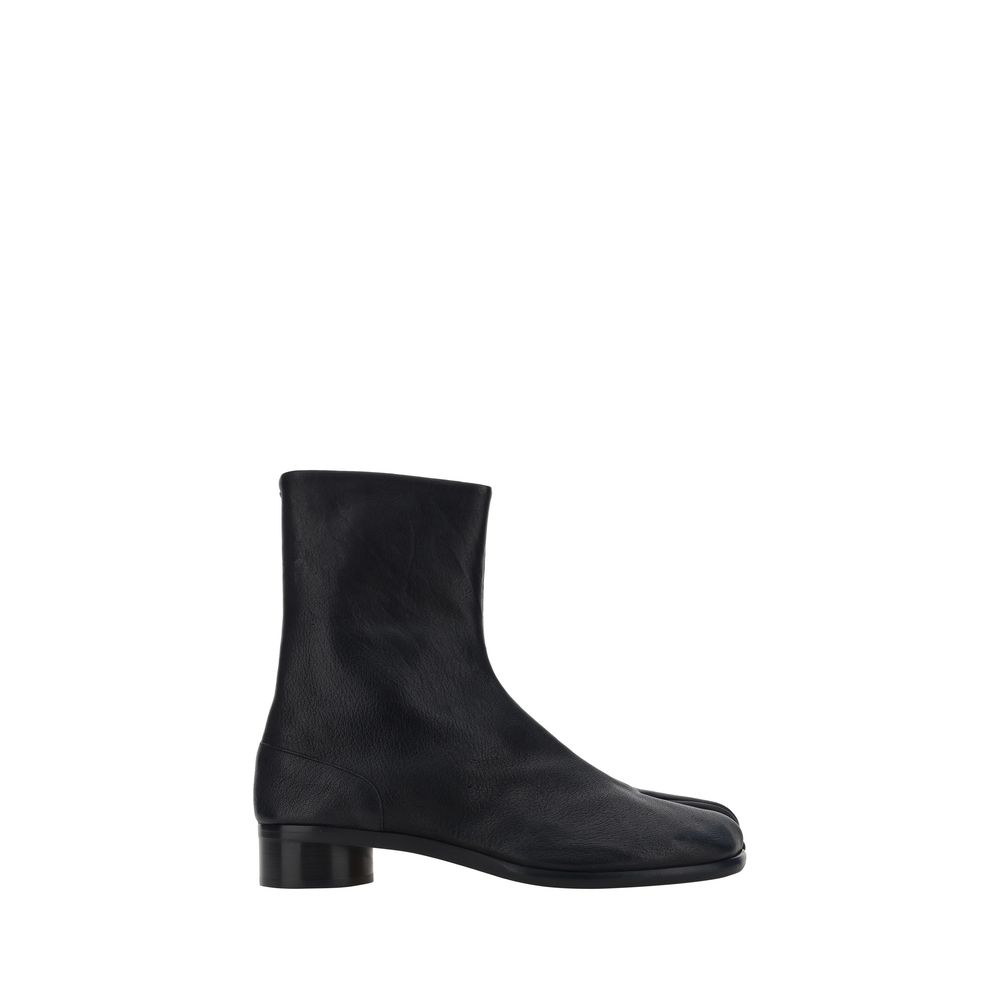 Black Camel Leather Bactrianus Ankle Boots