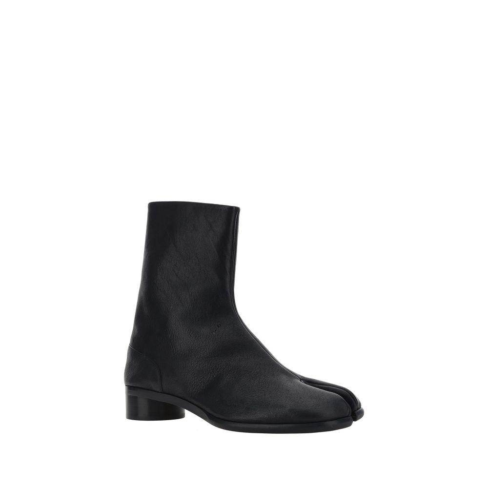 Black Camel Leather Bactrianus Ankle Boots