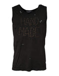 Black Sleeveless Round Neck Tank T-shirt