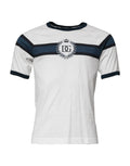 Dolce & Gabbana White Logo Print Cotton Men Crew Neck T-shirt