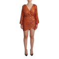 Orange Polyester Cocktail Dress