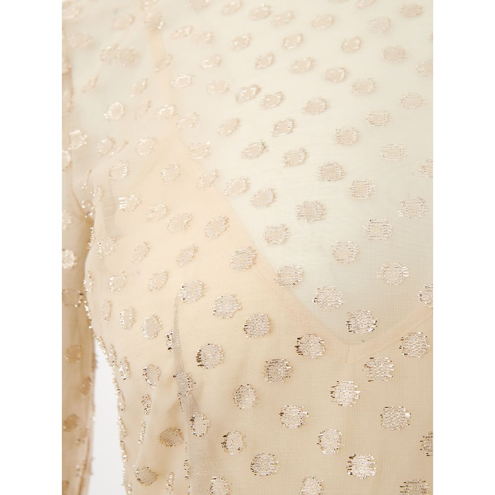 Beige Cotton Cocktail Dress