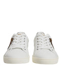 White Leather Heart Embellished Sneakers Shoes