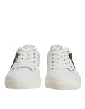 Dolce & Gabbana White Leather Heart Embellished Sneakers Shoes