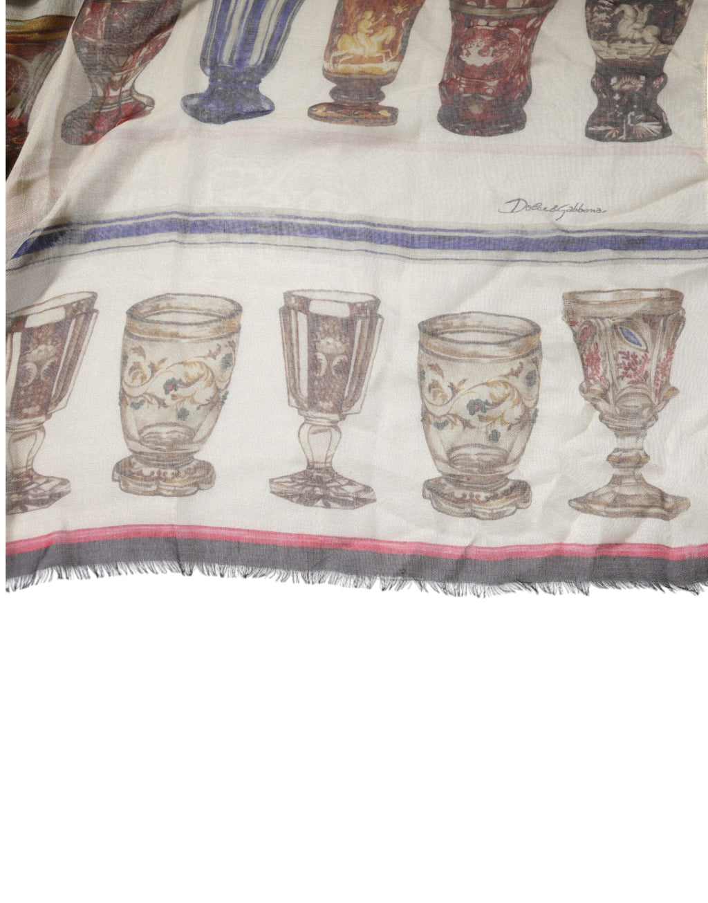 Dolce & Gabbana Multicolor Glass Cashmere Foulard Scarf