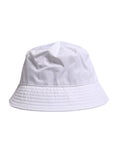 White Cotton Wide Brim Bucket Hat