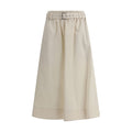 Cream Wide Long Skirt