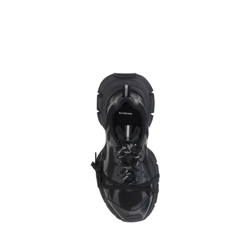 Black Polyethylene Athletic Sneakers