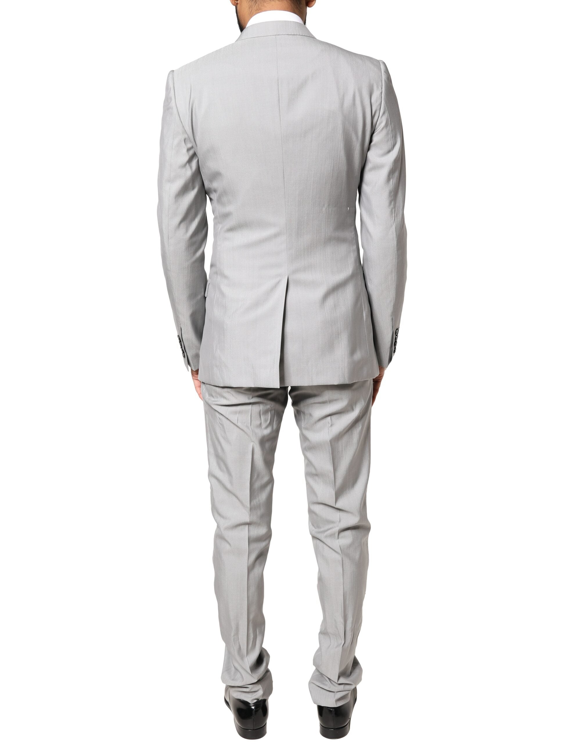 Light Gray Wool GOLD 2 Piece Formal Suit