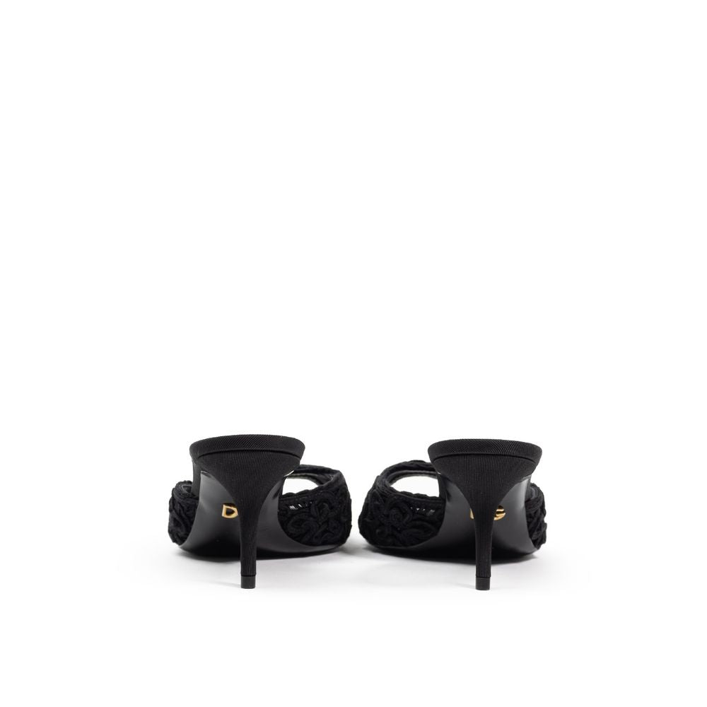 Black Cotton Mules