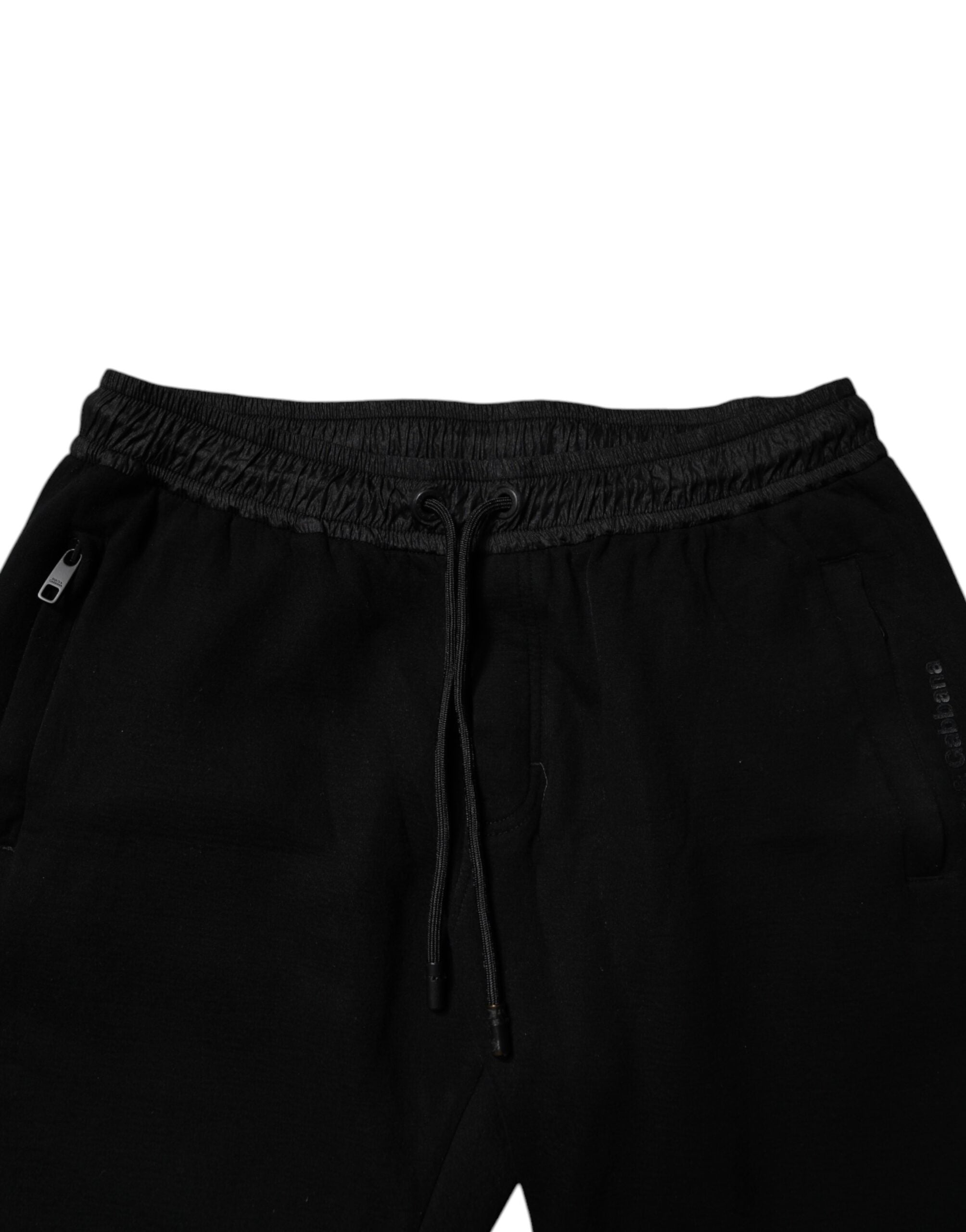 Black Cotton Blend Men Jogger Sweatpants Pants