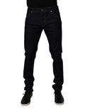 Black Cotton Stretch Men Skinny Denim Jeans