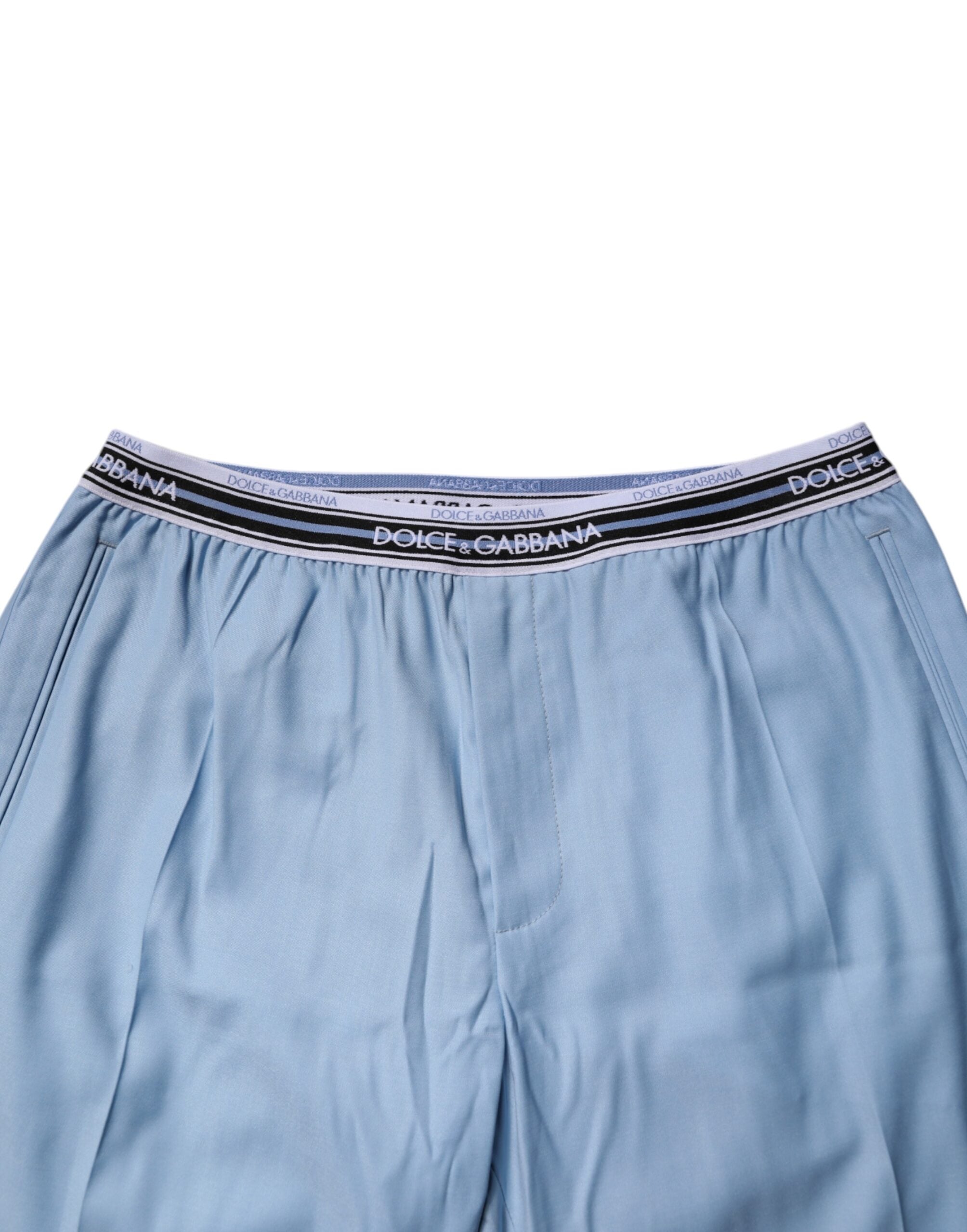 Blue Cotton Stretch Chino Pants