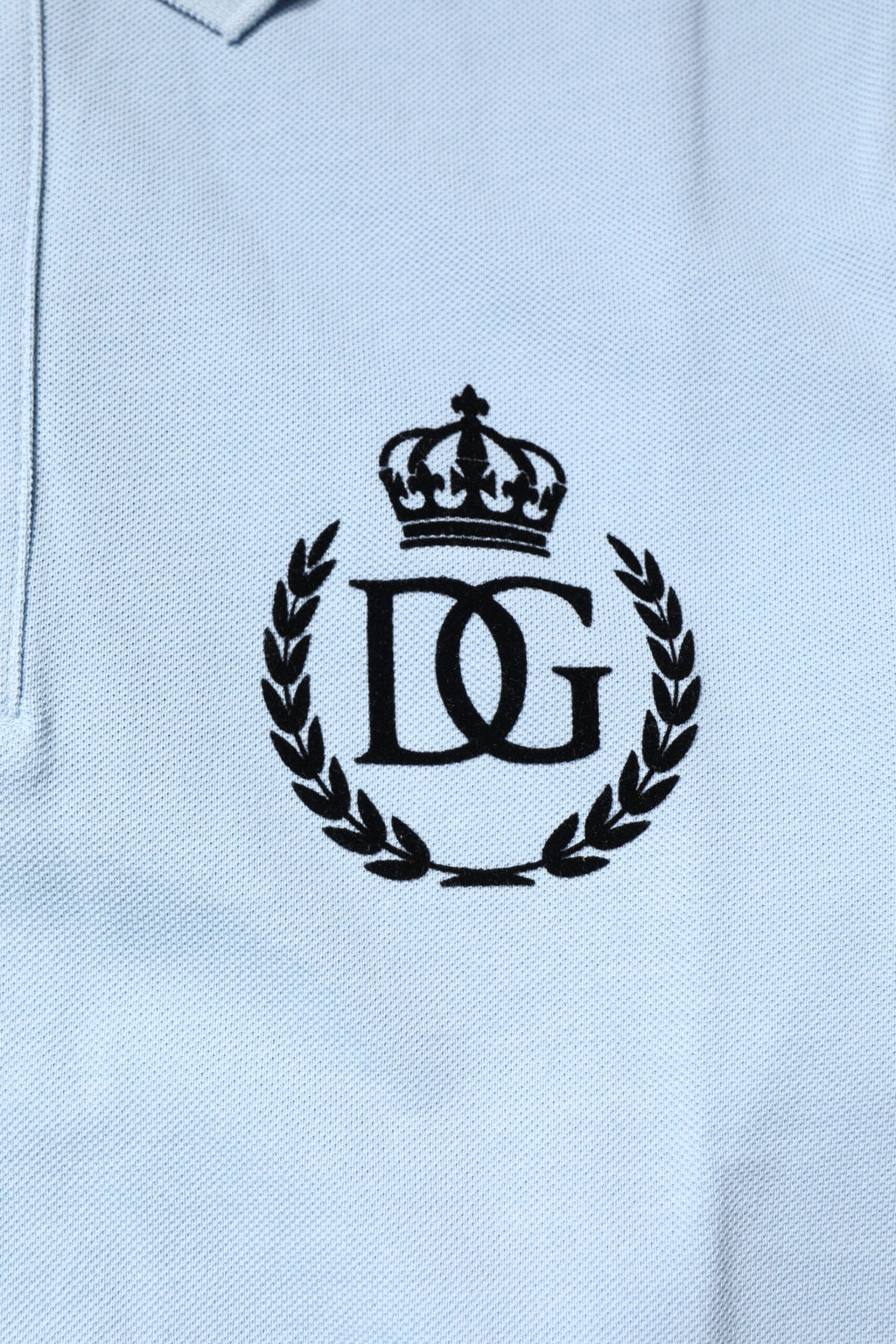 Dolce & Gabbana Sky Blue Cotton Crown Collared Polo T-shirt