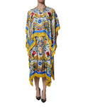 Multicolor Majolica Kaftan Short Sleeves Maxi Dress