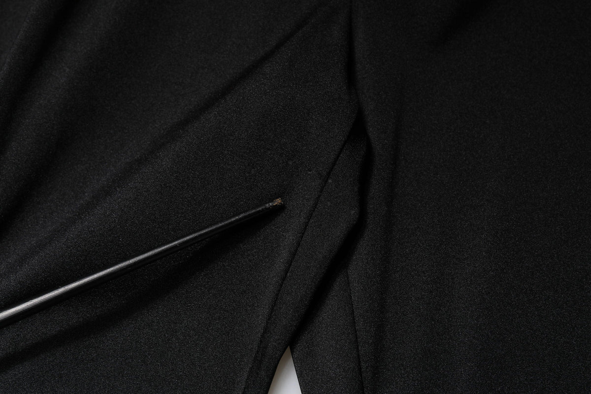 Dolce & Gabbana Black Nylon High Waist Slim Fit Pants