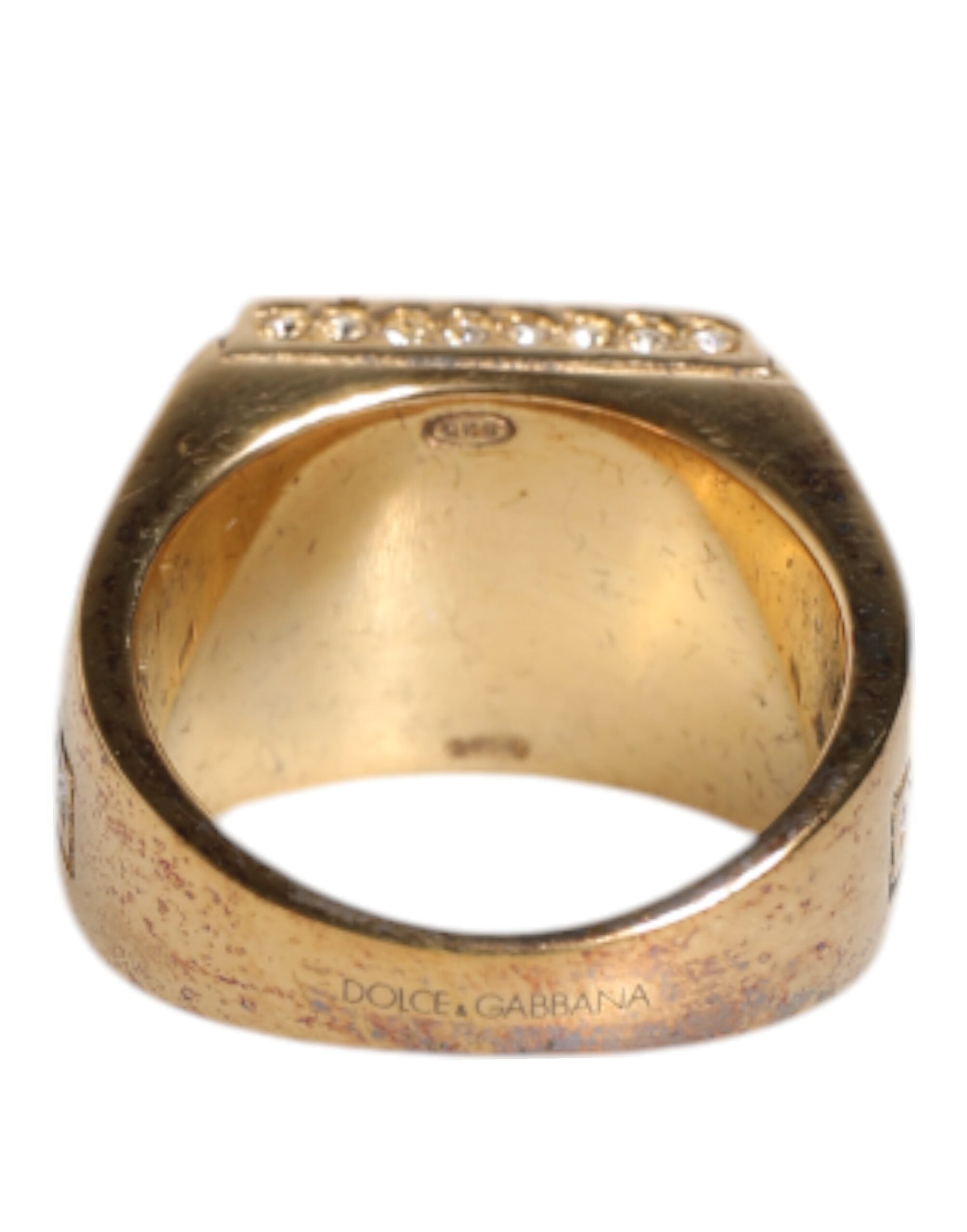 Gold Tone Sterling Silver 925 Crystals Ring