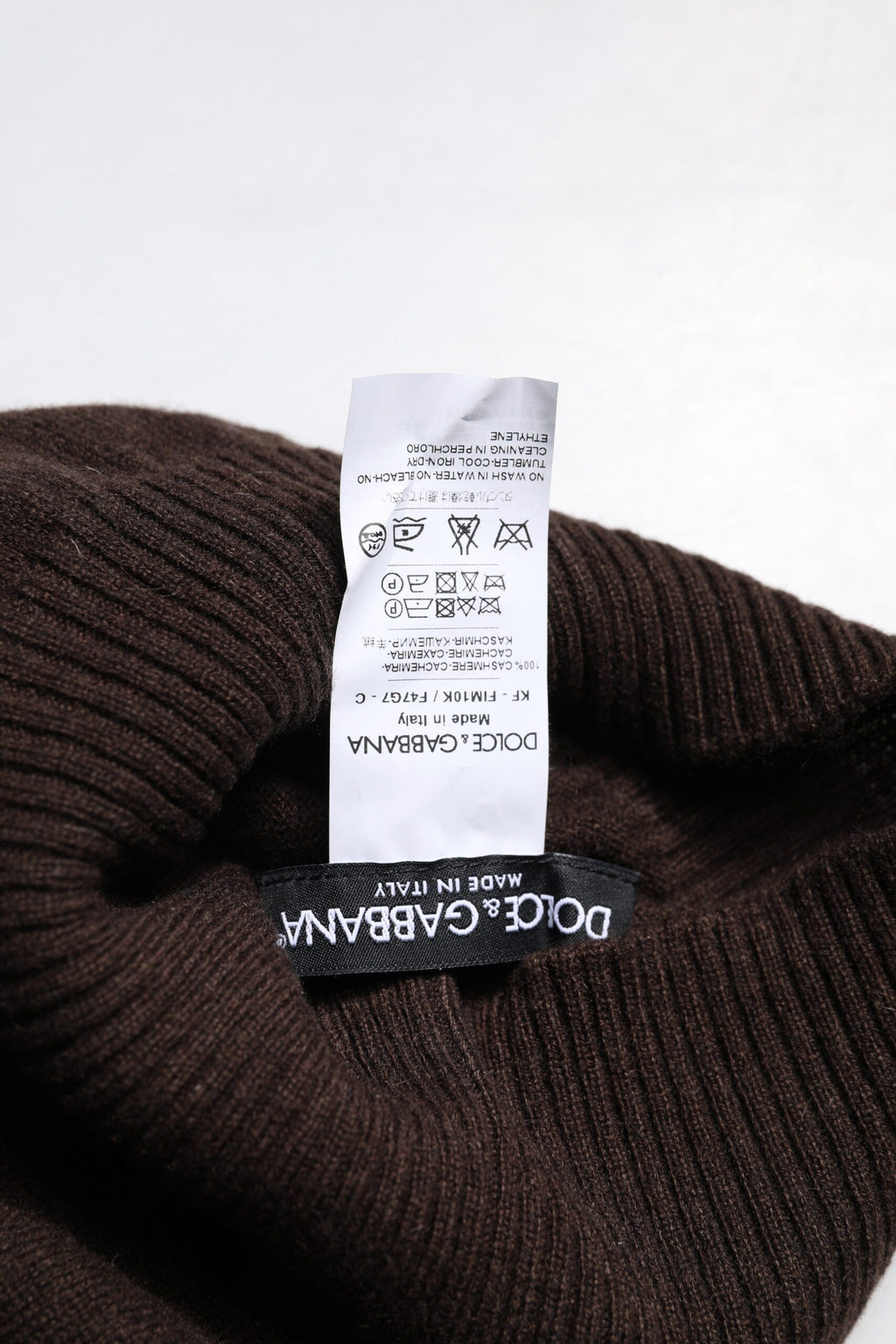 Dolce & Gabbana Brown Cashmere Knitted Neck Warmer Foulard Scarf