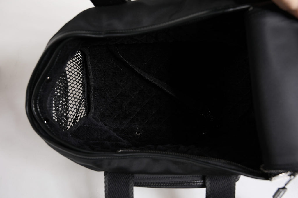 Dolce & Gabbana Black Shoulder Strap Pet Carry Logo Plaque Bag