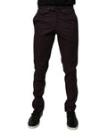Brown Pure Cotton Slim Fit Men Dress Pants