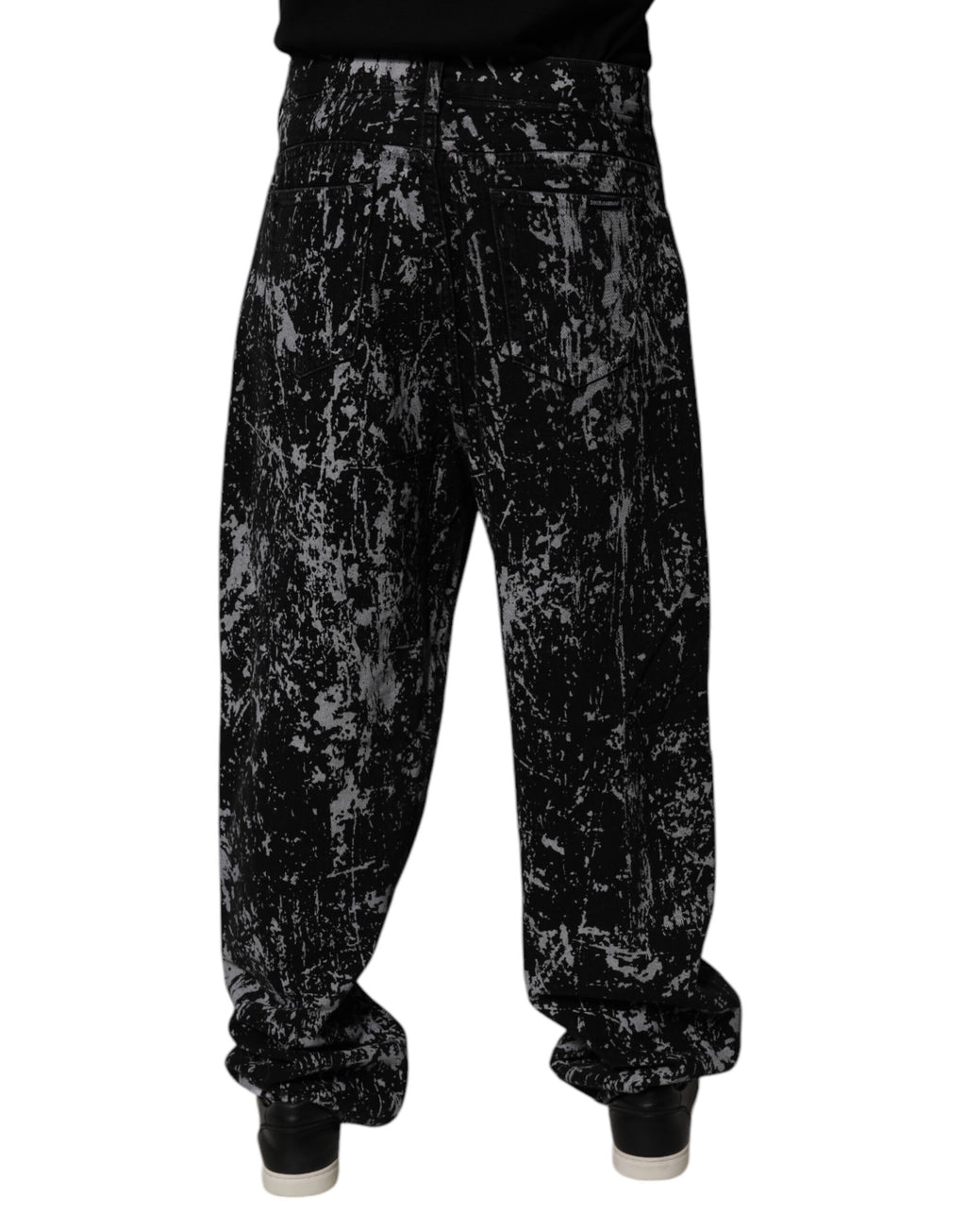 Dark Gray Tie Dye Cotton Straight Men Denim Jeans