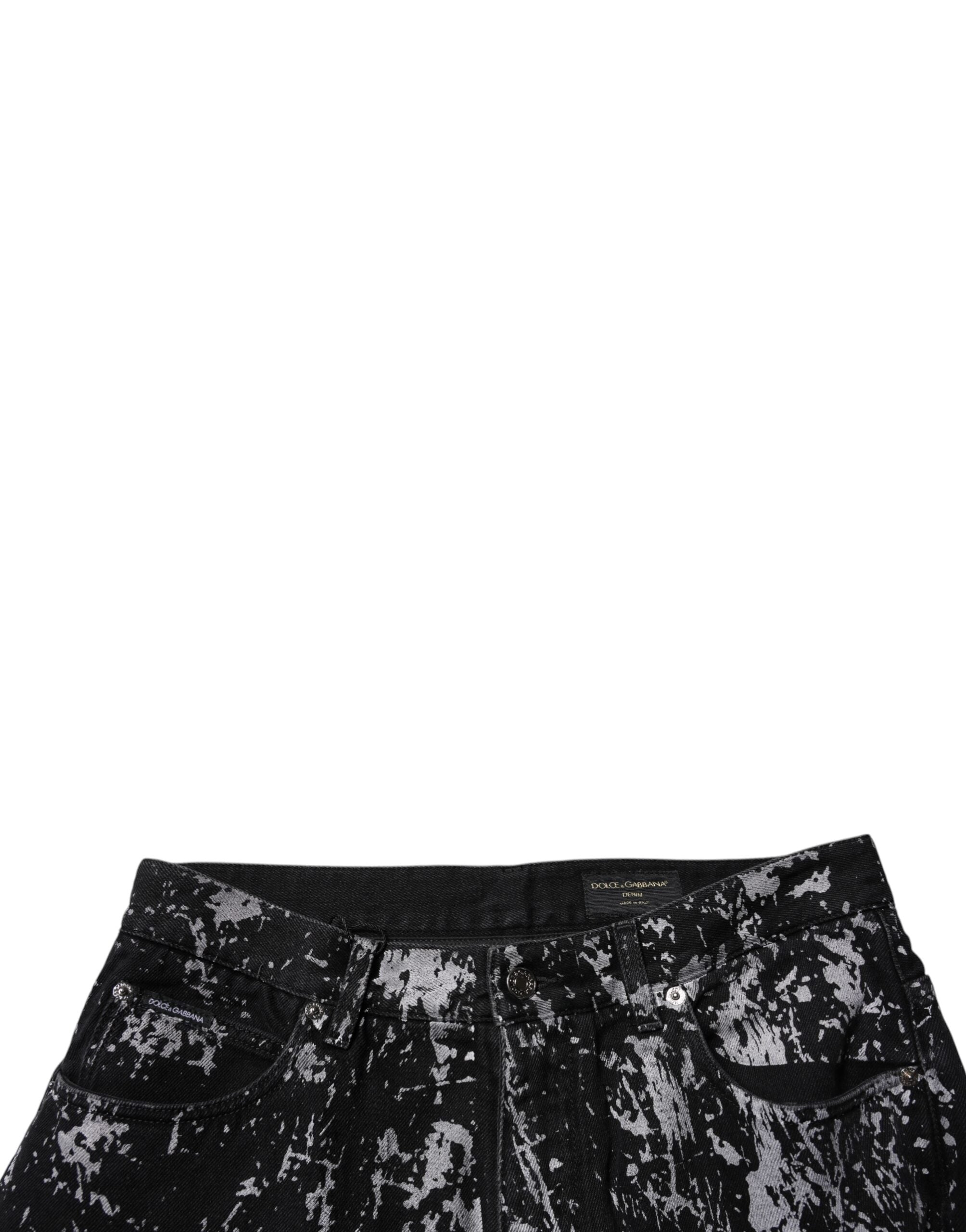 Dark Gray Tie Dye Cotton Straight Men Denim Jeans