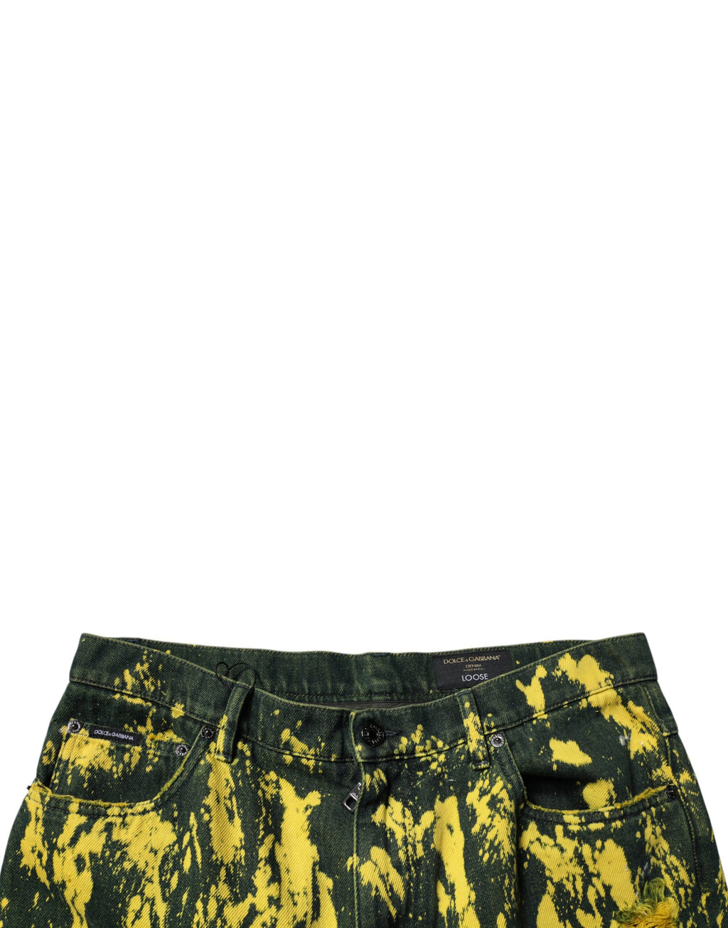 Black Green Tie Dye Tattered Skinny Men Denim Jeans
