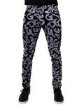 Black Logo Monogram Cotton Skinny Denim Jeans