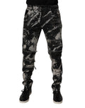 Dolce & Gabbana Dark Gray Tie Dye Cotton Skinny Zip Denim Jeans