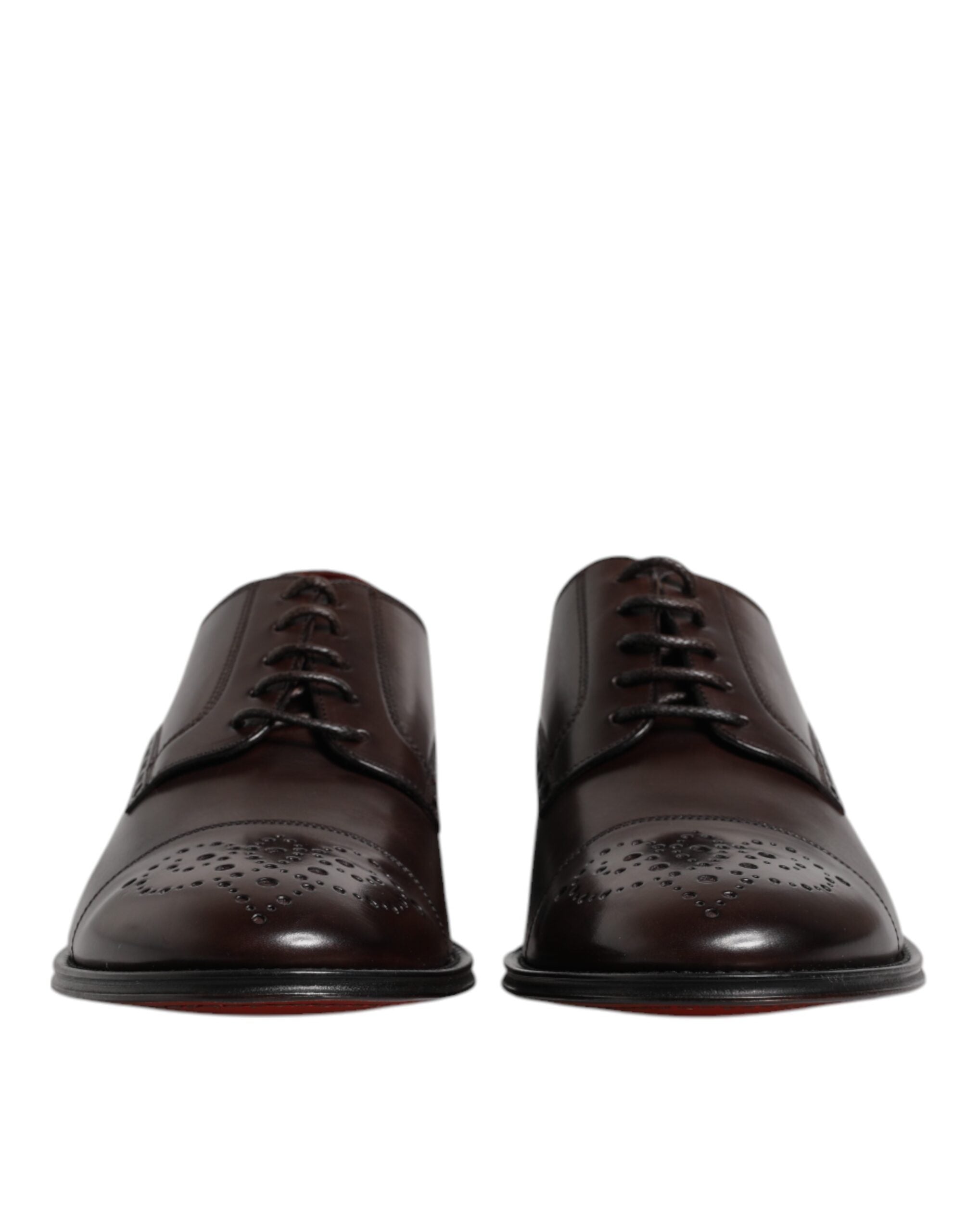 Maroon Calfskin Leather Derby Men Dress Shoes