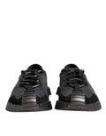 Black Silver Logo Low Top Men Sneakers Shoes