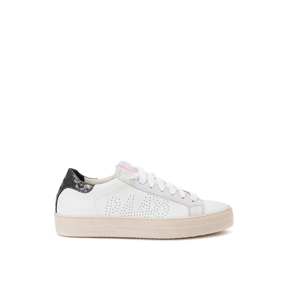 White Leather Low Top Sneakers
