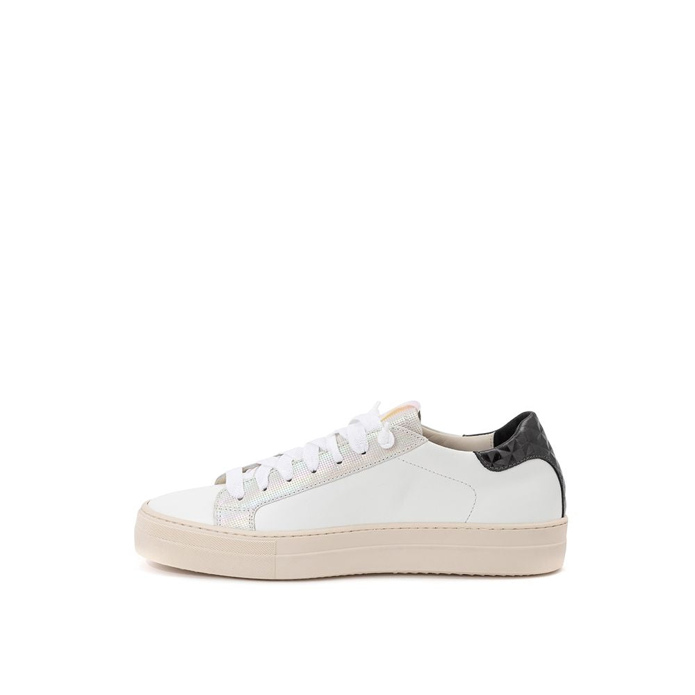 White Leather Low Top Sneakers