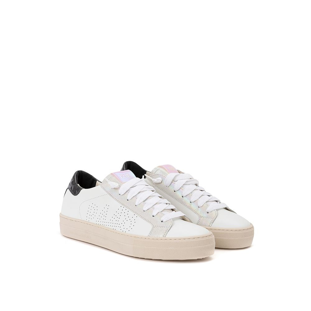 White Leather Low Top Sneakers