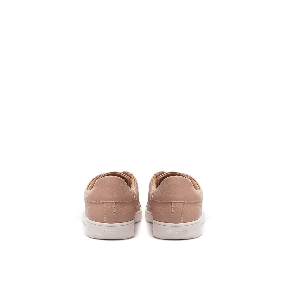 Pink Leather Low Top Sneakers