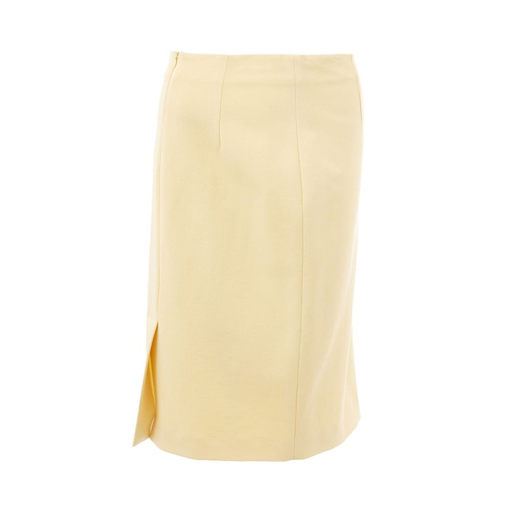 Yellow Viscose Midi Skirt