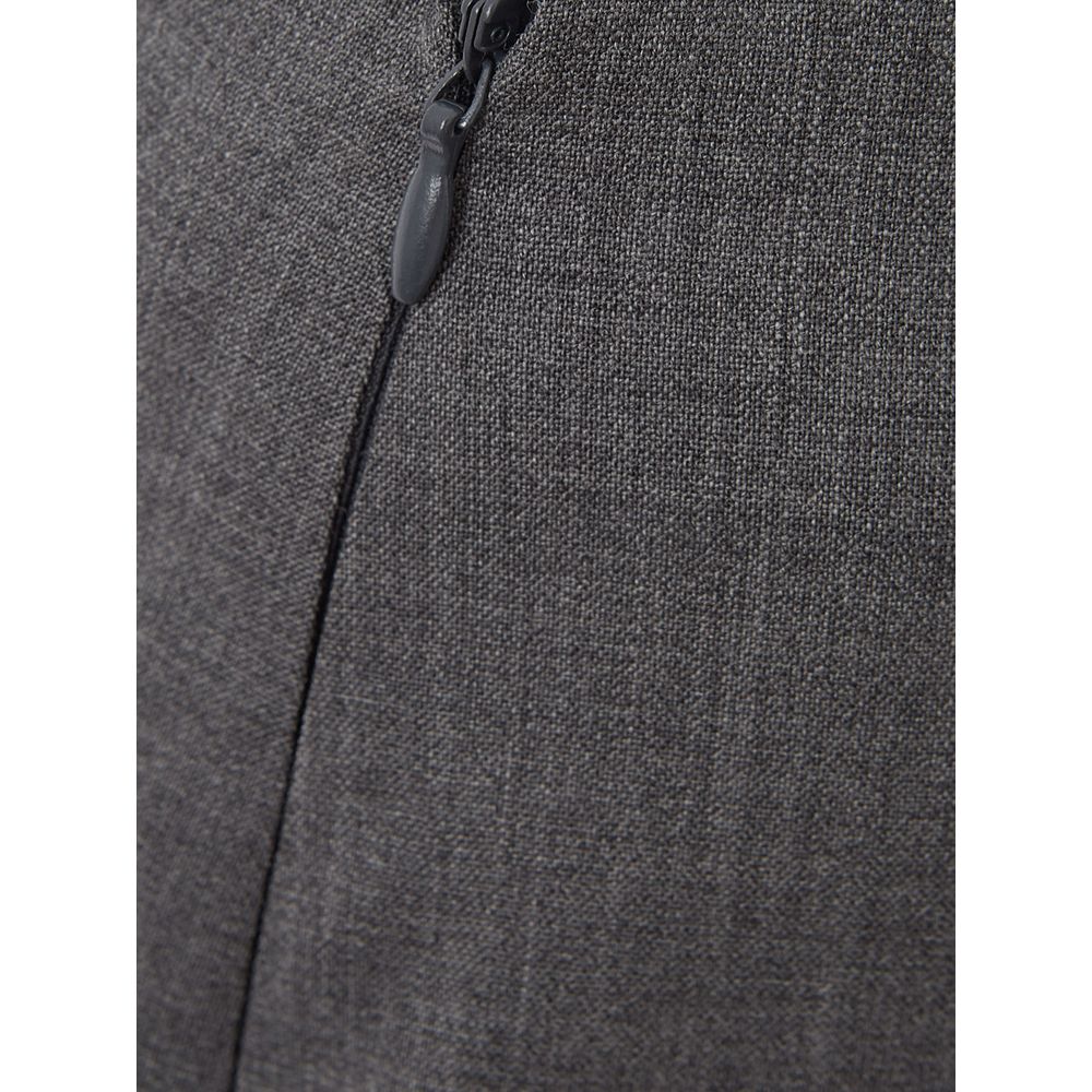 Gray Wool Midi Skirt